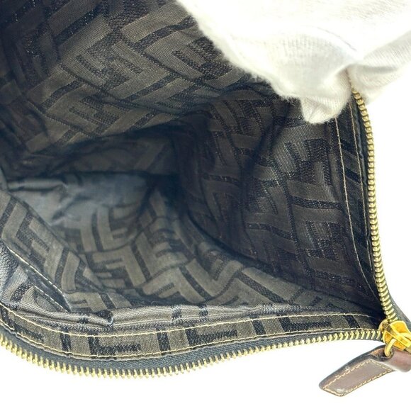 FENDI Zucca pattern Flat Bag Cluch Bag Canvas Brown - Picture 6 of 12